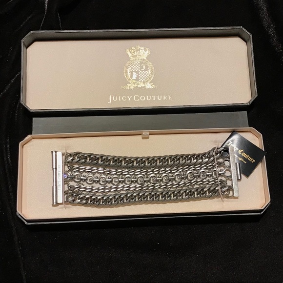 Juicy Couture S Multi-Chain Rhinestone Bracelet - Picture 2 of 8